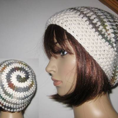Mütze, Beanie im Spiral-Design, Häkelmütze 