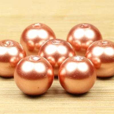 Glaswachsperlen, Farbe kupfergold, 4mm, 100 Stück