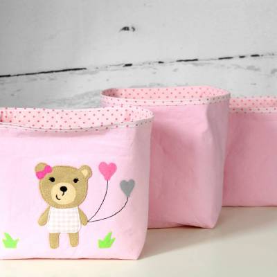 Bär mit Ballons ~ Utensilo | Stoffkorb | Geschenkidee
