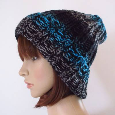 Warme Strickmütze, variabel tragbar, Mütze, Beanie, Hipstermütze