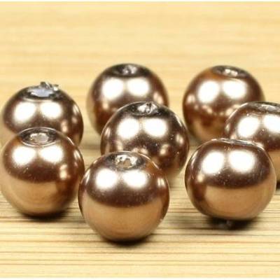 Glaswachsperlen, goldbraun, 4mm, 100 Stück