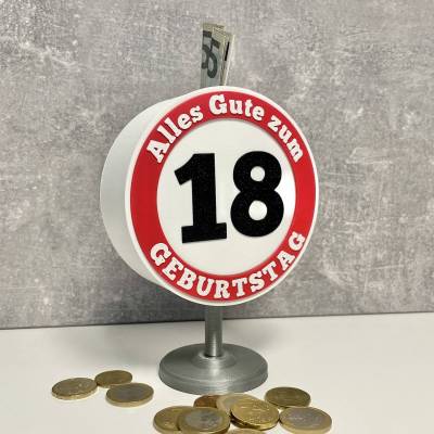 Straßenschild Spardose personalisiert mit Jahr