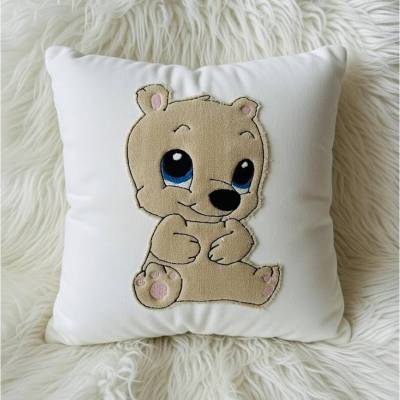 Stickdatei Doodle Teddy Bär mit Blume Applikation Set 2 Applikation  Set 733
