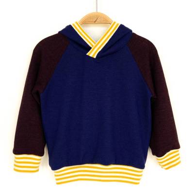 Hoodie in 92/98 100% Merinowolle Upcycling 