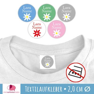 45 Textilaufkleber | Blumen - 2 cm Ø - ohne Bügeln