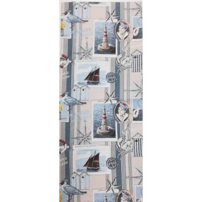 Maritimer Tischläufer 34 cm x 98 cm blau beige natur