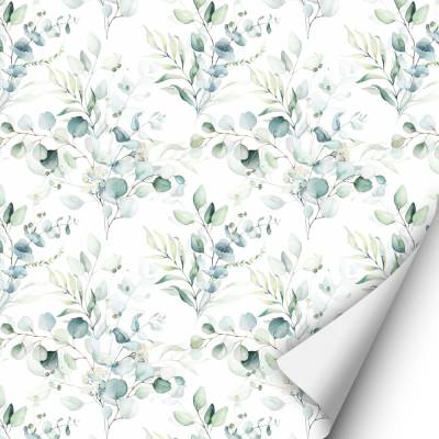 2 x 0,9 m selbstklebende Folie - Floral weiß/grün (16,66 €/m²) Klebefolie Dekorfolie Möbelfolie
