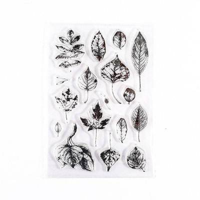 Blätter Herbst Silikonstempel Clearstamp Motivstempel Set DIY Basteln Druck