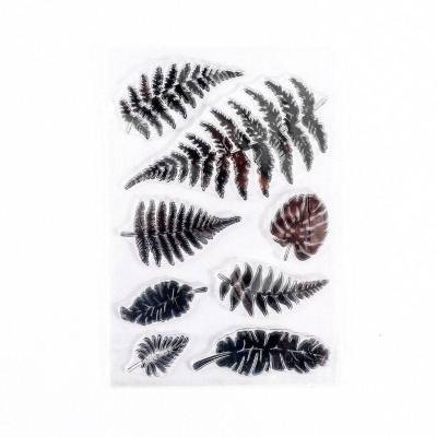 Blätter Farn Blume Silikonstempel Clearstamp Motivstempel Set DIY Basteln Druck