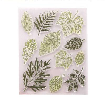 Blätter Herbst 11 Silikonstempel Clearstamp Motivstempel Set DIY Basteln Druck