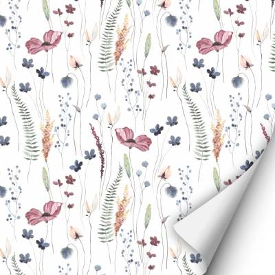 2 x 0,9 m selbstklebende Folie - Mohnblumen (16,66 €/m²) Klebefolie Dekorfolie Möbelfolie