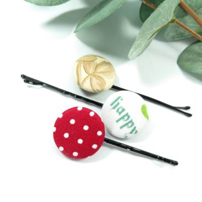 3er-Set Haarklammern Haarnadeln Geschenk Mitbringsel bunt happy