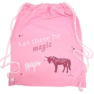 Reithelm-Beutel / Turnbeutel "Magic" rosa ~ personalisierbar