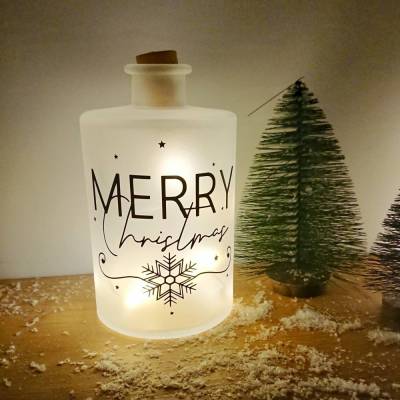 Flaschenlicht "Merry Christmas" aus der Manufaktur Karla