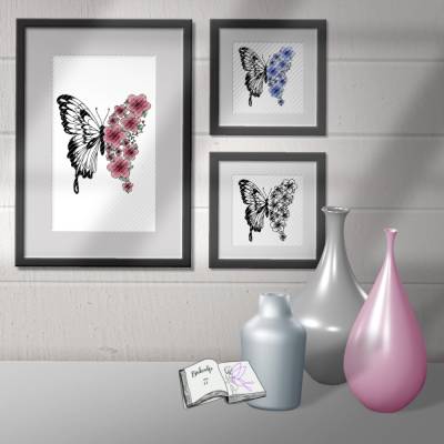 Digiset und Plott flower butterfly