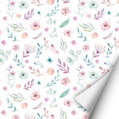 2 x 0,9 m selbstklebende Folie - Blumen pastell (16,66 €/m²) Klebefolie Dekorfolie Möbelfolie