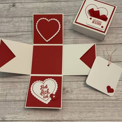 Explosionsbox Geschenkverpackung „eine Geschenkidee für die Mama oder Freundin zum Geburtstag“, Handarbeit, Stampin’Up 