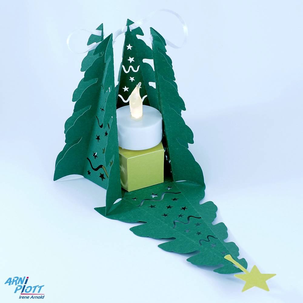 SVG Plotterdatei Weihnachtsgeschenk, Tannenbaum 3D Papier zum Befüllen Weihnachts-Verpackung, Dekoration Adventskalender Bild 4