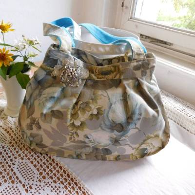 graue Schultertasche , Ballontasche , graue Henkeltache