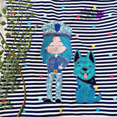Doodle Stickdatei Polizistin