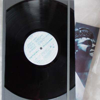 Kladde A4 Hardcover Notizbuch  Schallplatte Elton John