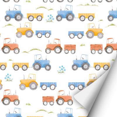 2 x 0,9 m selbstklebende Folie - Traktor (16,66 €/m²) Klebefolie Dekorfolie Möbelfolie