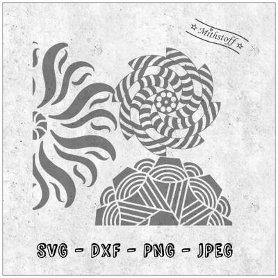 Plotterdatei - Mandala 4 - Sommer - SVG - DXF - Datei - Mithstoff