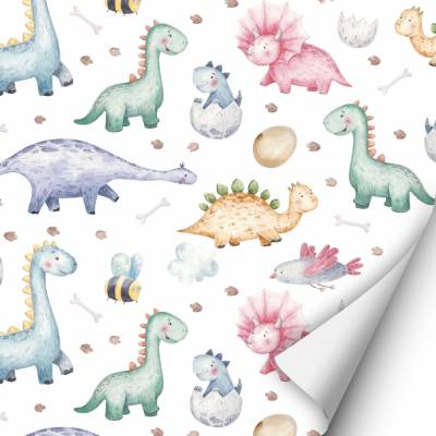 2 x 0,9 m selbstklebende Folie - Dinos (16,66 €/m²) Klebefolie Dekorfolie Möbelfolie