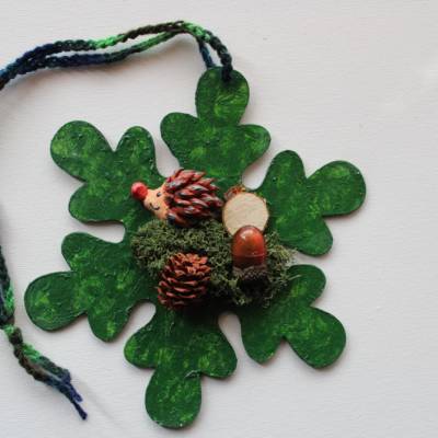 Collage HERBSTIGELCHEN kleines Wandbild Wanddeko Herbstdeko Schneeflocke Wandbild Wandhänger Türdeko Anhänger 