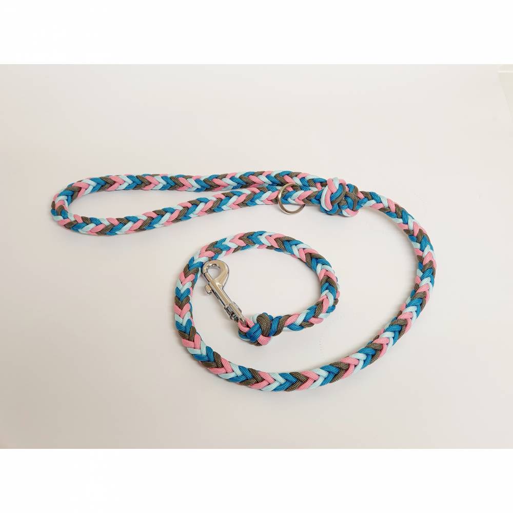 Hundeleine mit Name oder Wunschtext, Leine aus Paracord verstellbar o.  Handschlaufe in Wunschfarben, verschiedene Lngen