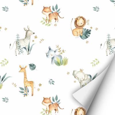 2 x 0,9 m selbstklebende Folie - Wildtiere (16,66 €/m²) Klebefolie Dekorfolie Möbelfolie