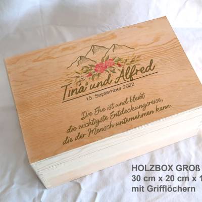 Erinnerungsbox aus Holz Hochzeit Bergliebe