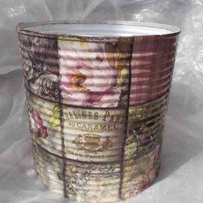 Blumentopf Übertopf Tischeimer Geldgeschenk  Gardenflower Serviettentechnik