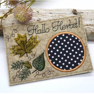 Stickdatei Herbst Untersetzer Mugrug