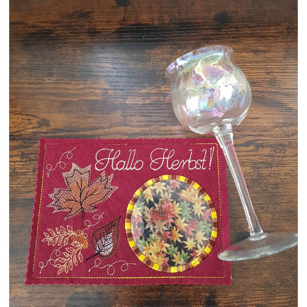 Stickdatei Herbst Untersetzer Mugrug Bild 3