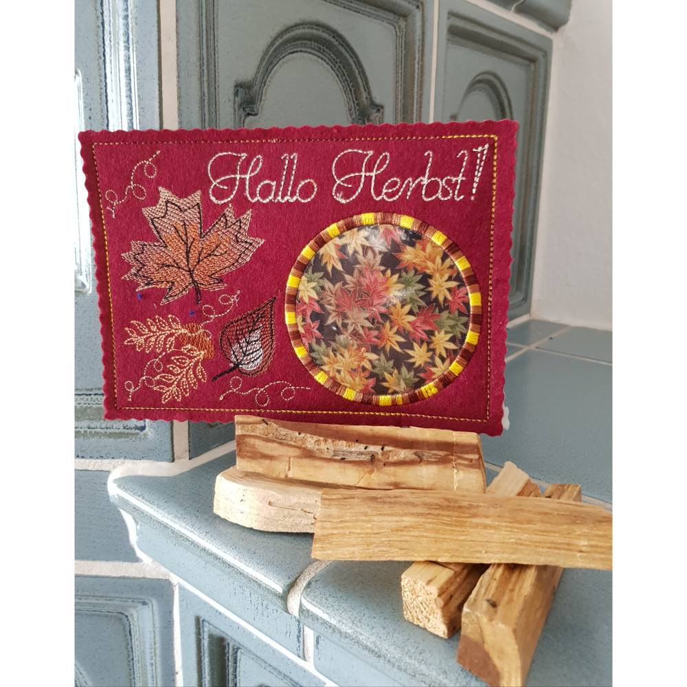 Stickdatei Herbst Untersetzer Mugrug Bild 4