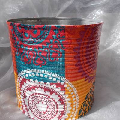 Blumentopf Übertopf Tischeimer Geldgeschenk  Seventies Serviettentechnik