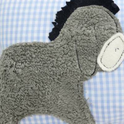 Kuschelkissen ♥ Esel ♥ Eselchen  Wunschnamen Taufkissen Geburtskissen - Schmusekissen Kissen mit Namen