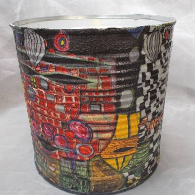 Blumentopf Übertopf Tischeimer Geldgeschenk  Hundertwasser Serviettentechnik