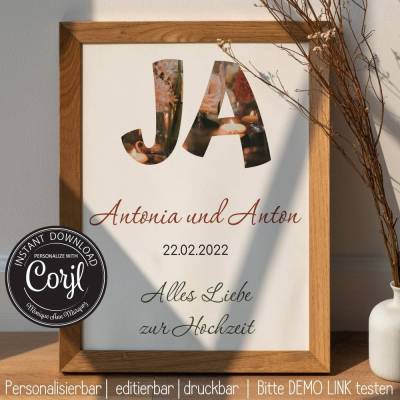 Geldgeschenk Hochzeit • Poster • Geschenk personalisiert • Hochzeit • druck- & editierbar