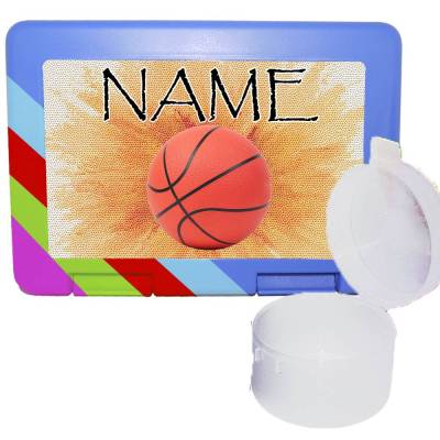 Lunchbox / Brotzeitbox / Brotdose mit separater Obstdose Basketball mit Name / personalisierbar