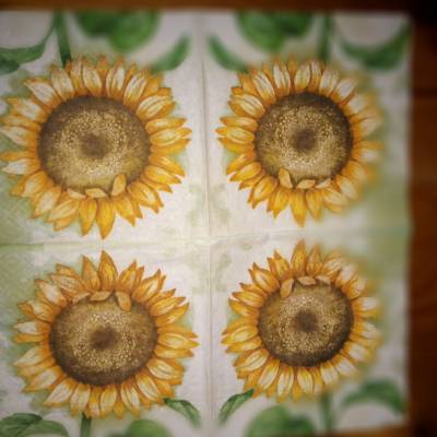 1 einzelne Serviette - Sonnenblumen zum Basteln 25x25cm (65a)