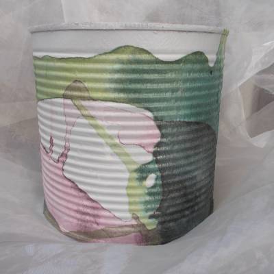 Blumentopf Übertopf Tischeimer Geldgeschenk  Aquarell Serviettentechnik