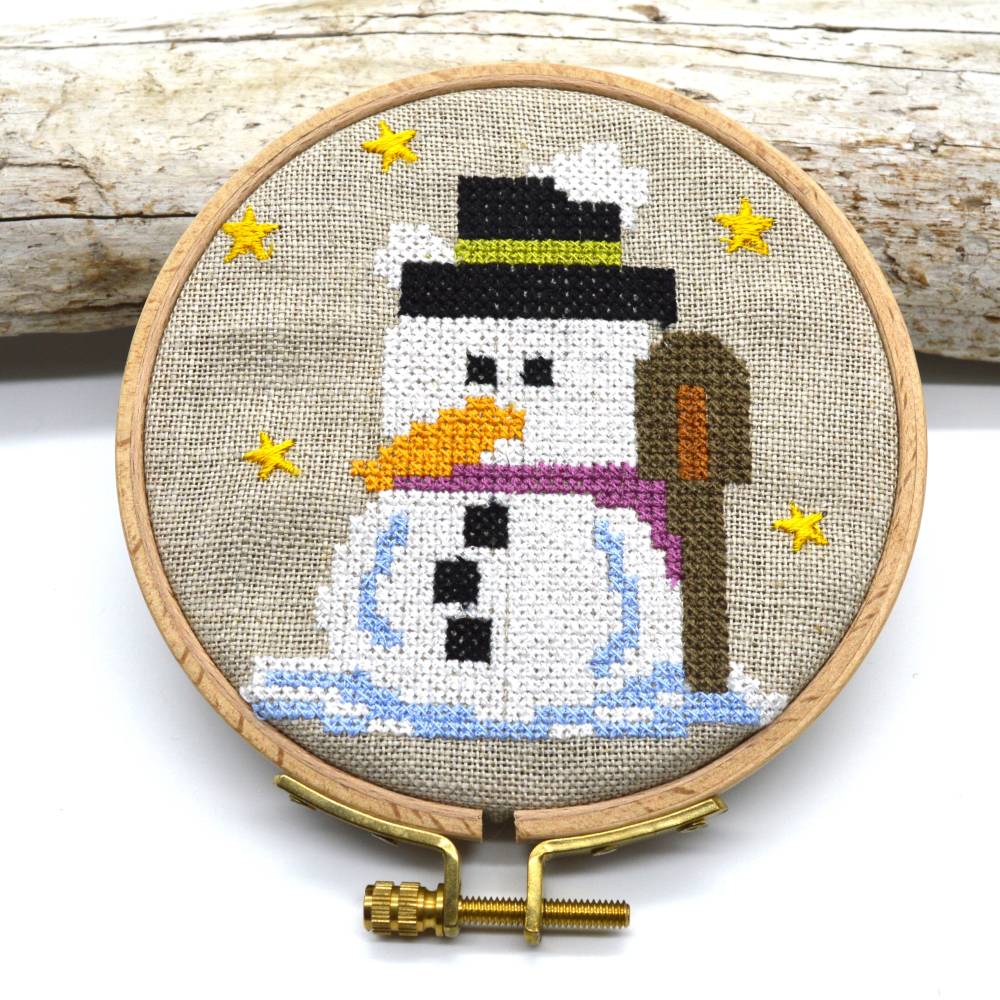 Stickdatei Schneemann Kreuzstich Weihnachten Winter Bild 1