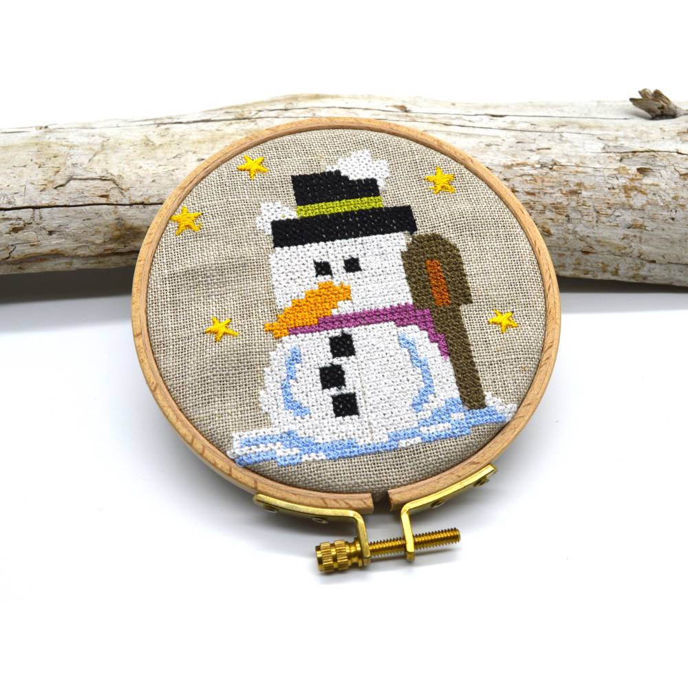 Stickdatei Schneemann Kreuzstich Weihnachten Winter Bild 2