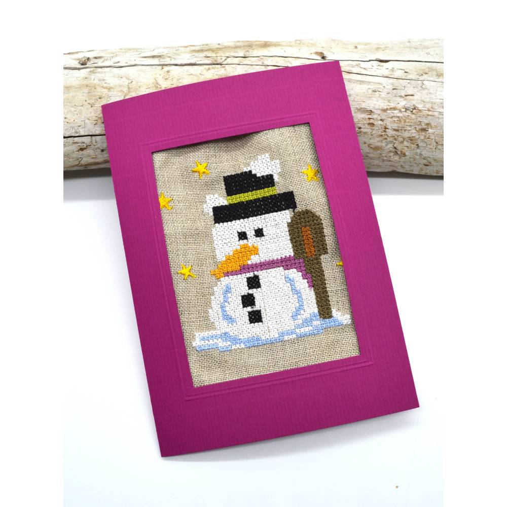 Stickdatei Schneemann Kreuzstich Weihnachten Winter Bild 3