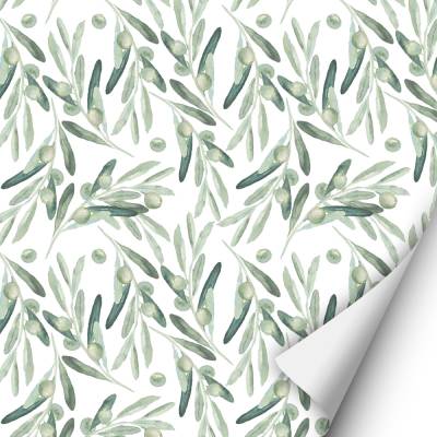 2 x 0,9 m selbstklebende Folie - Oliven Zweige (16,66 €/m²) Klebefolie Dekorfolie Möbelfolie
