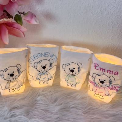 Stickdatei Sternenkind LED Lichtbeutel Engel Teddy Set 765 – ITH Stickmuster für Sternenkinder