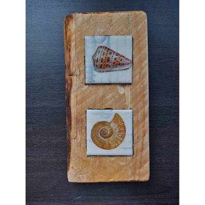 Holzbild mit Fliese  * Ocean * aus Palettenholz und handgefertigten Fliesen