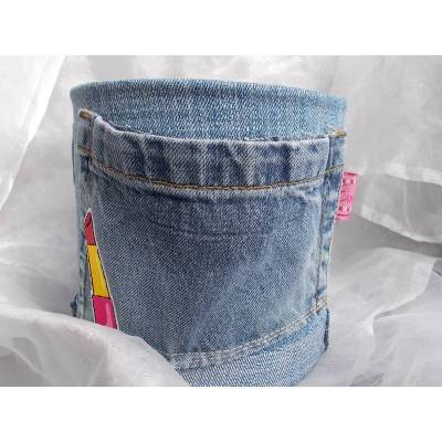 Blumentopf Übertopf Tischeimer Geldgeschenk  LIPSTICK Jeans trifft auf Konservendose